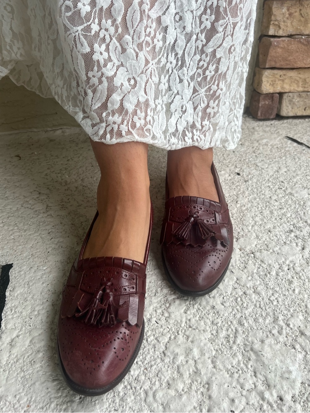 Vintage Etienne Aigner Leather Oxblood Loafer Flats